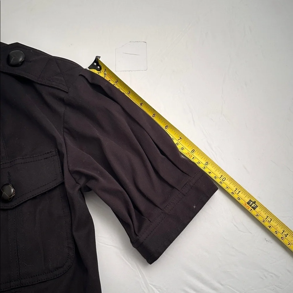 Marc by Marc Jacobs black gathered puff sleeve belted safari style blazer jacket